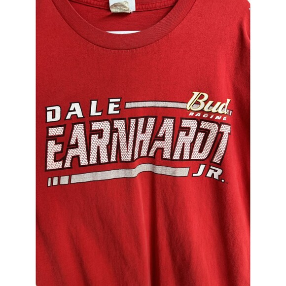Vintage Dale Earnhardt Jr. Bud Racing T-shirt Red Cars Racing Bud Light Beer - Picture 2 of 9